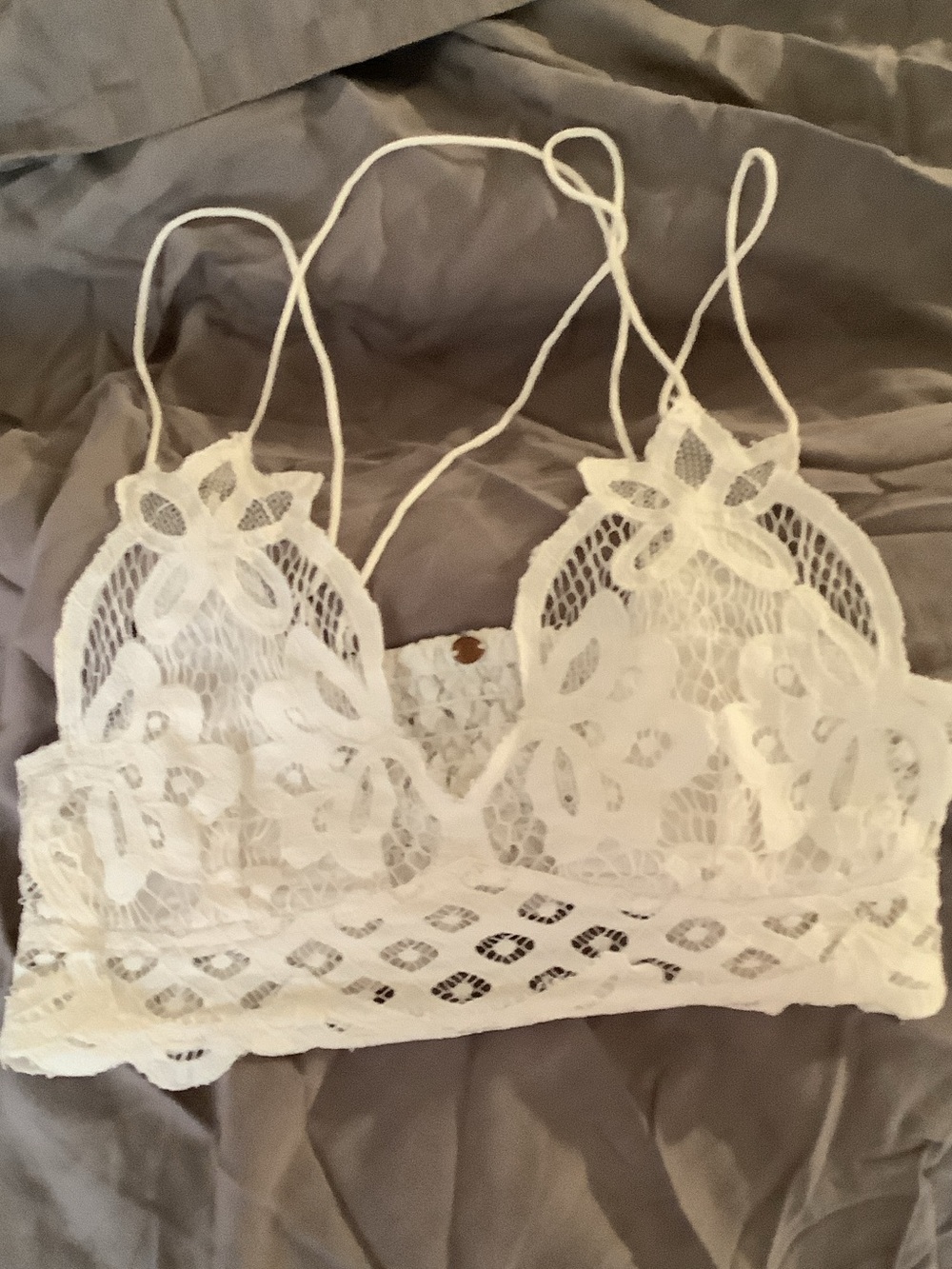 Adella adelle free people small Lace Floral Bralette - White